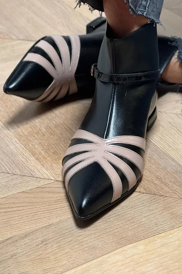 Lindsey | Pointed Geometric Ankle Boot