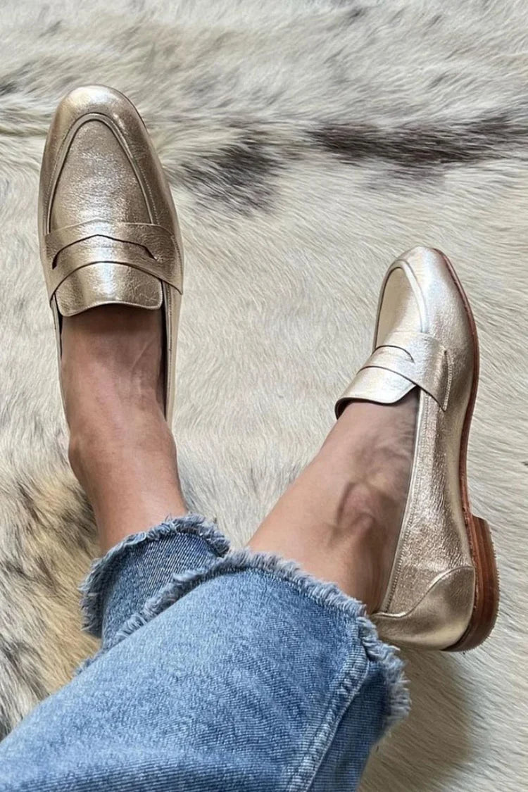 Hope | Shiny Light Gold Loafer
