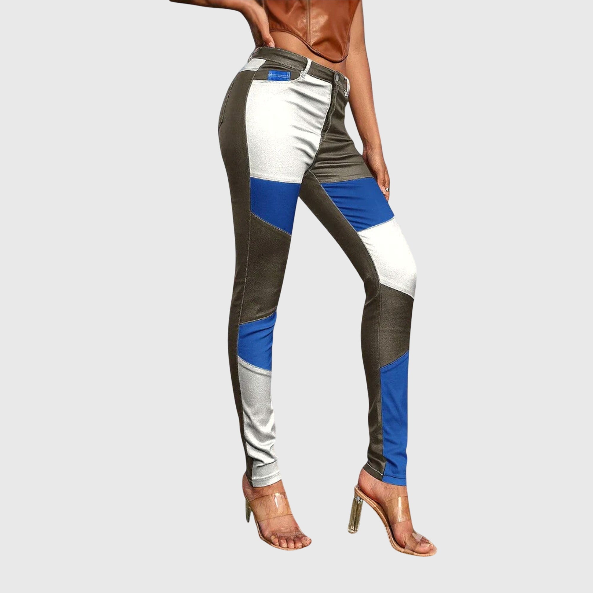 Delilah | Tube Pants with Color Block Pattern