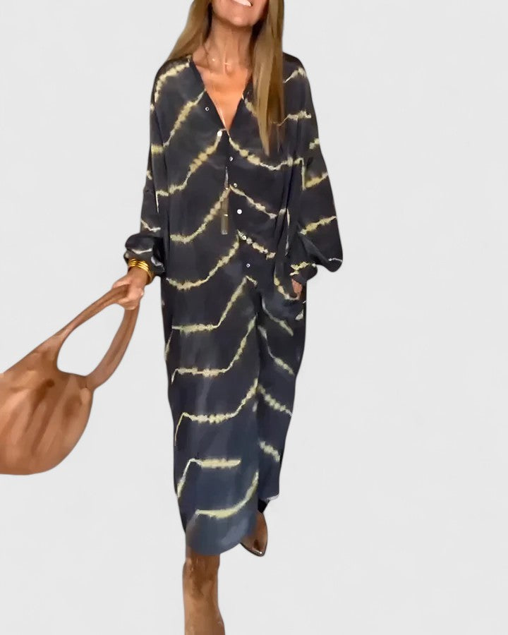 Leslie | Elegant Boho Striped Maxi Dress