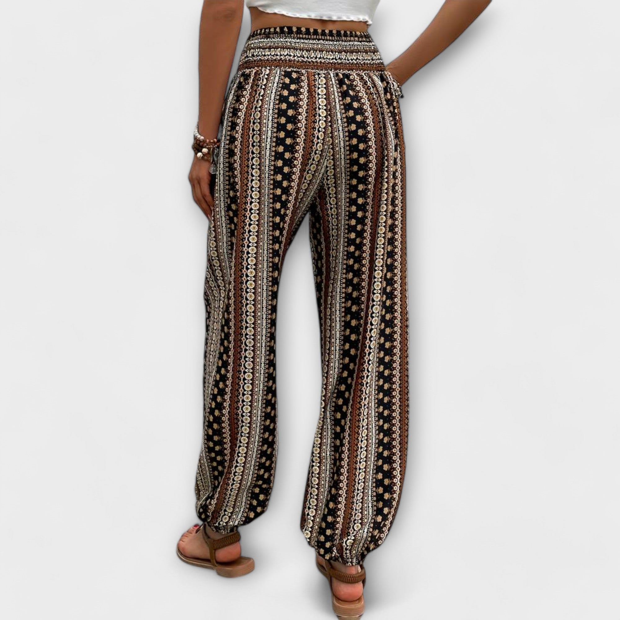 Audrey | Pants with Ethnic Graphic