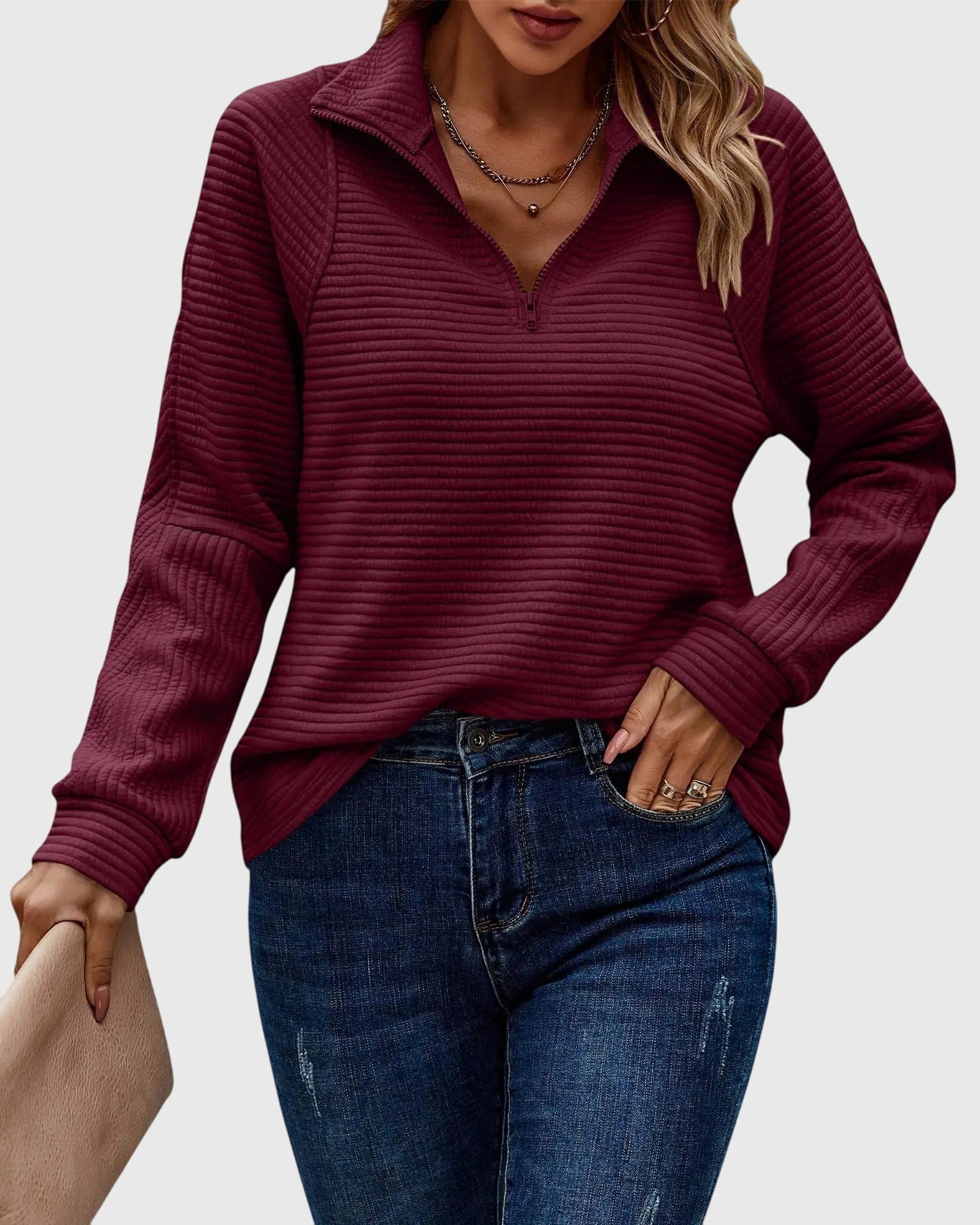 Crystal | Elegant Sweater with Zipper