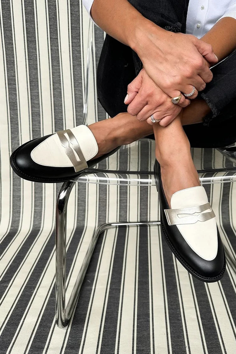 Amber | Monochrome Classic Loafers