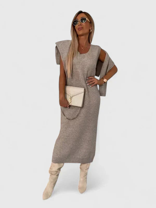 Maxine | Elegant Dress and Turtle Neck Sweater Set