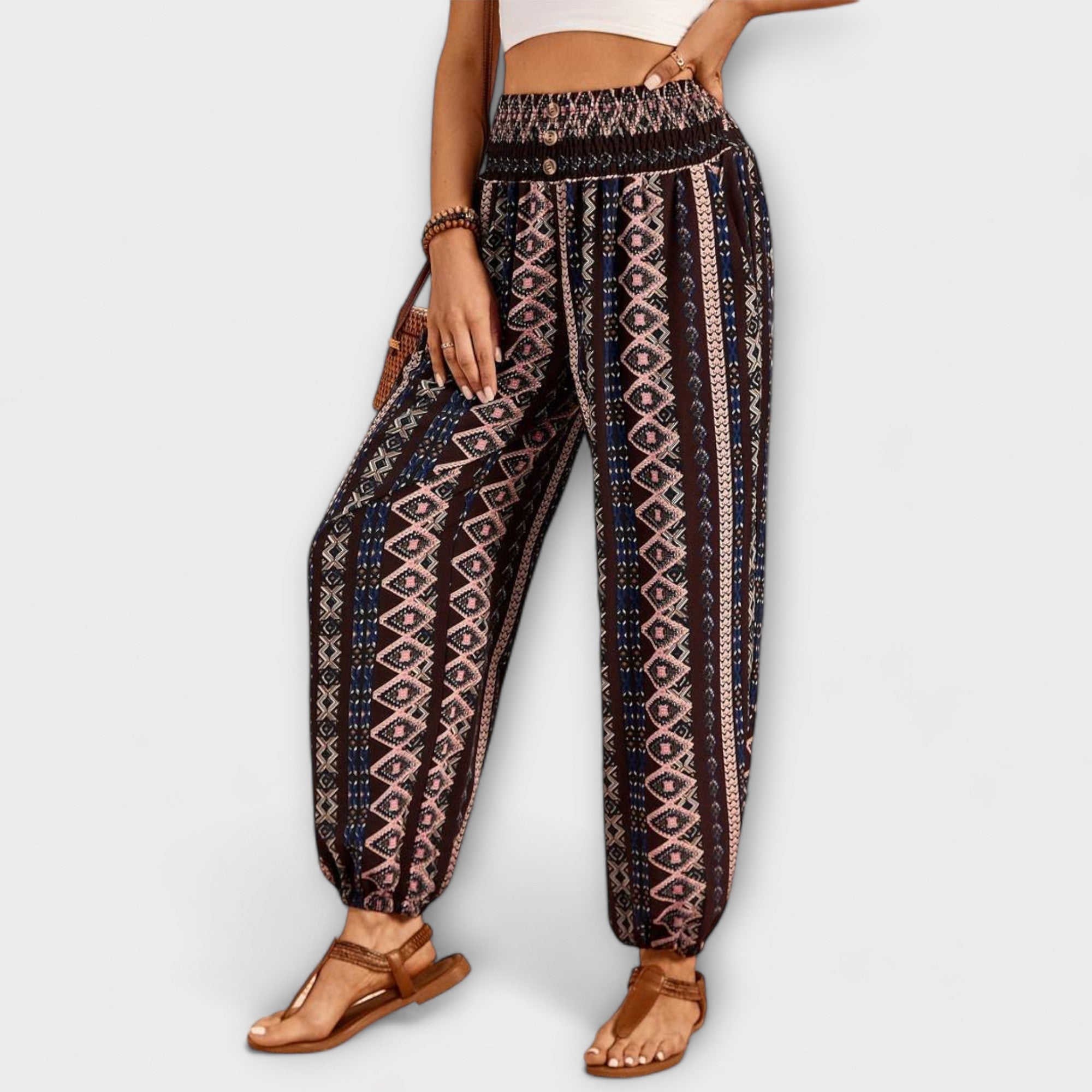 Audrey | Pants with Ethnic Graphic