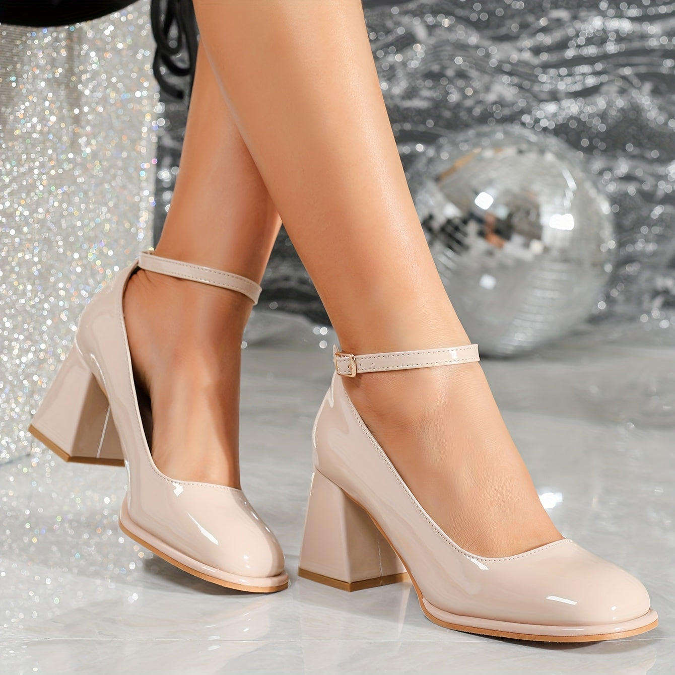 Sofia | Patent Strap Heels