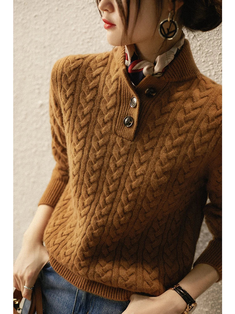 Kyla | Button-Up Cashmere Sweater