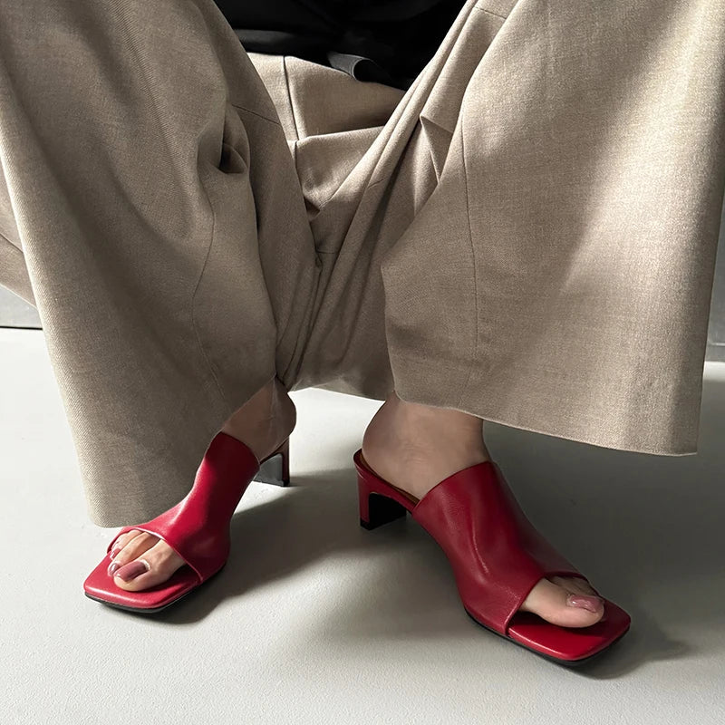 Amelia | Red Heeled Mules