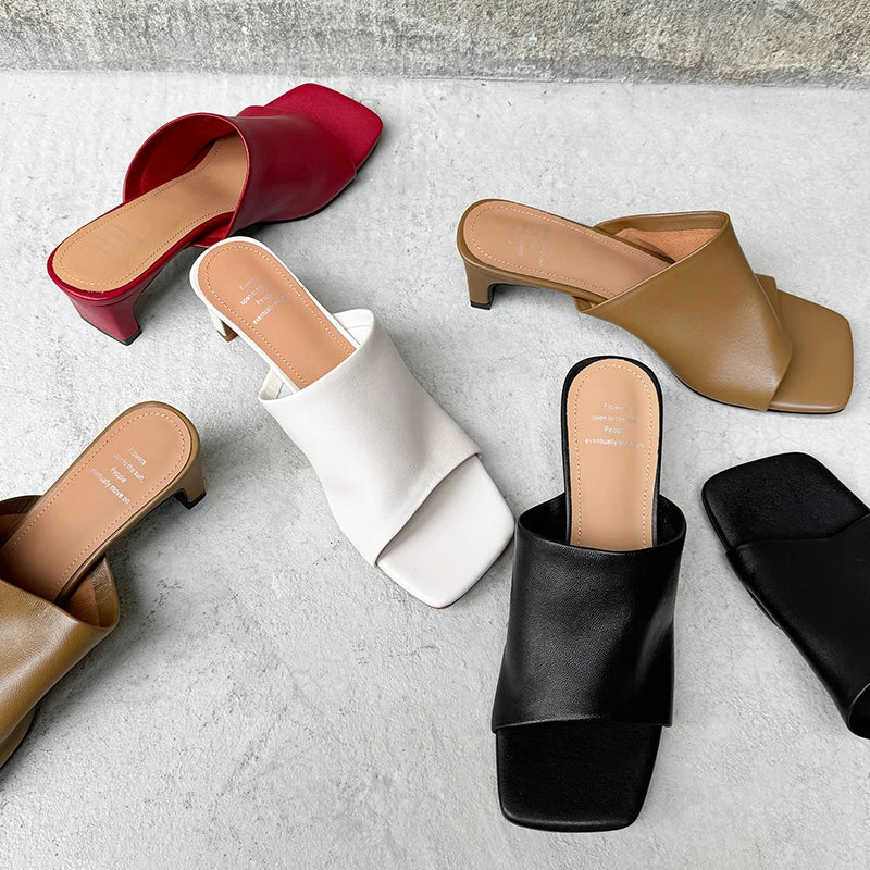 Amelia | Red Heeled Mules