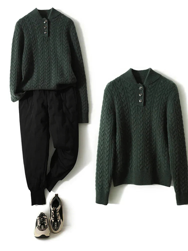 Kyla | Button-Up Cashmere Sweater