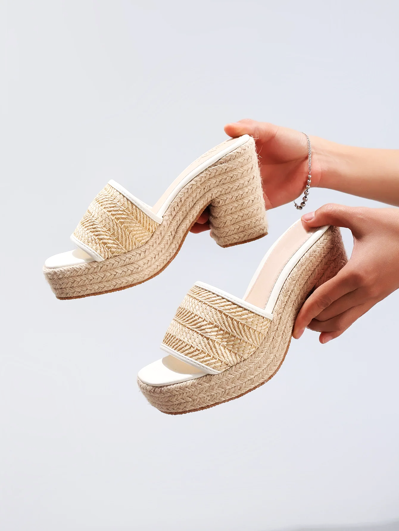 Emma | Natural Woven Heels