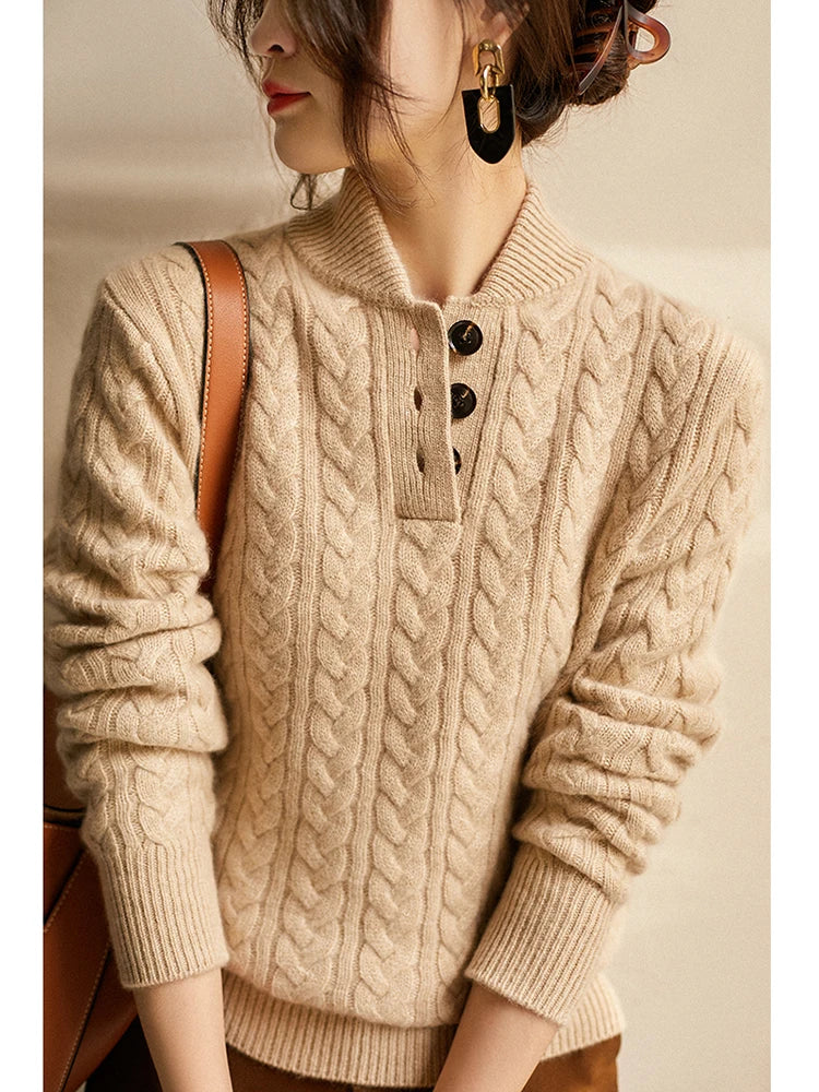 Kyla | Button-Up Cashmere Sweater