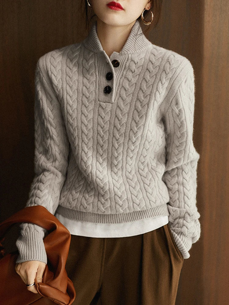 Kyla | Button-Up Cashmere Sweater