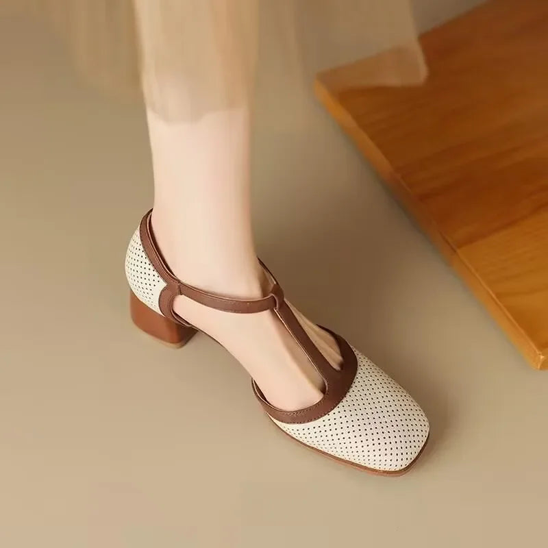 Pamela | Mid Heel Shoes Real Leather