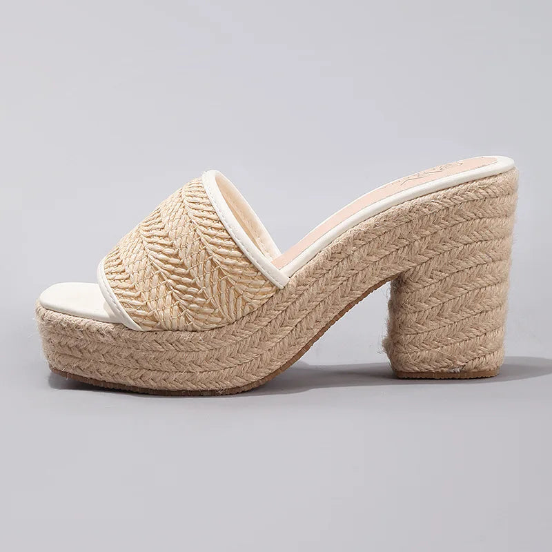 Emma | Natural Woven Heels