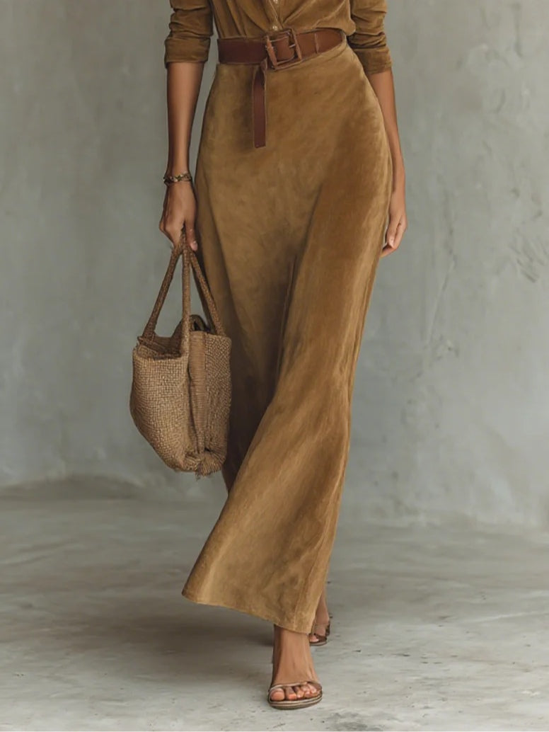 Arianna | Suede Maxi Dress