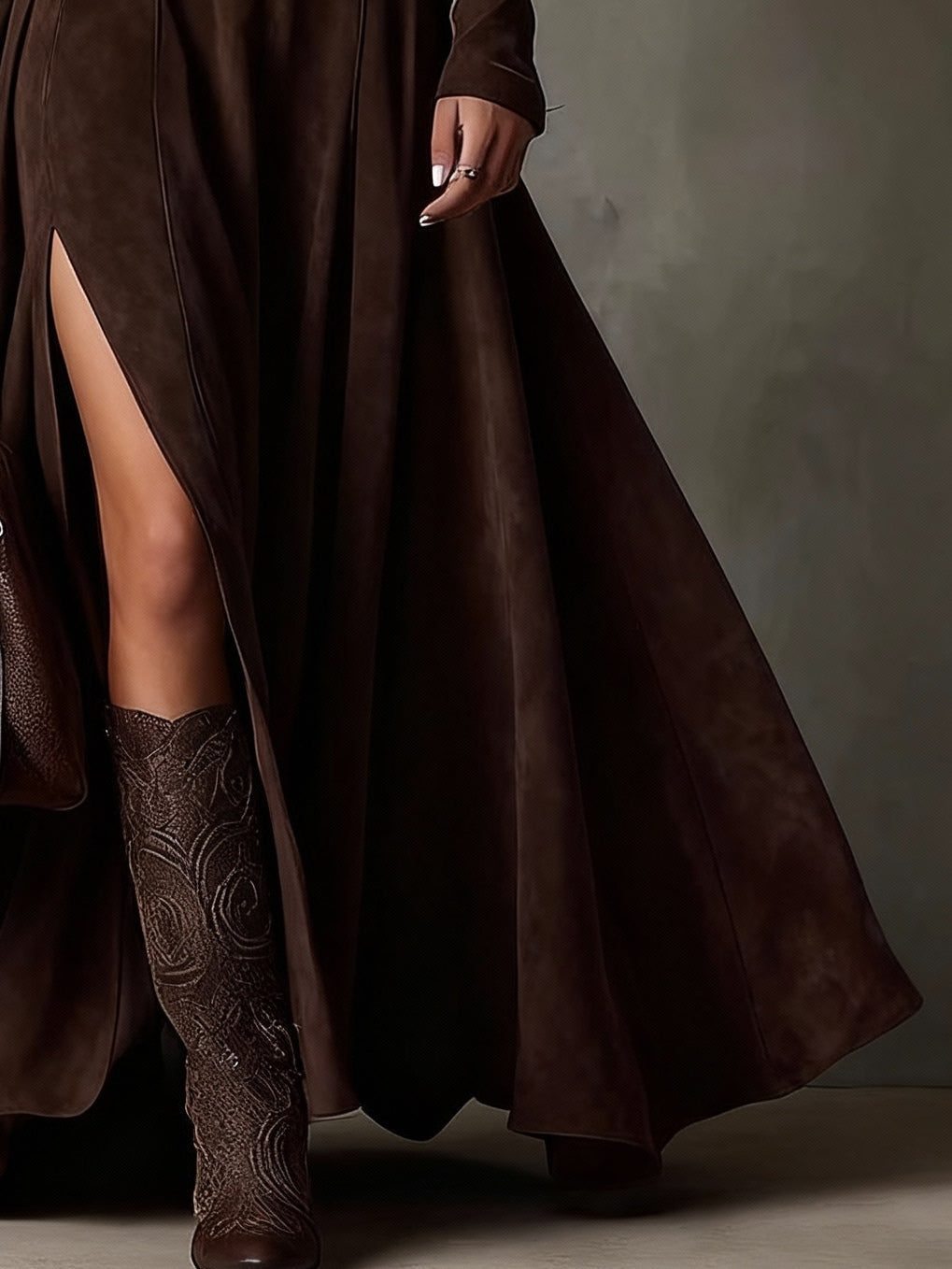 Andrea | Dark Brown Maxi Dress