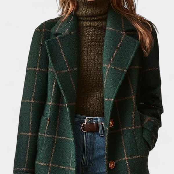 Ashley | Plaid Winter Trench Coat