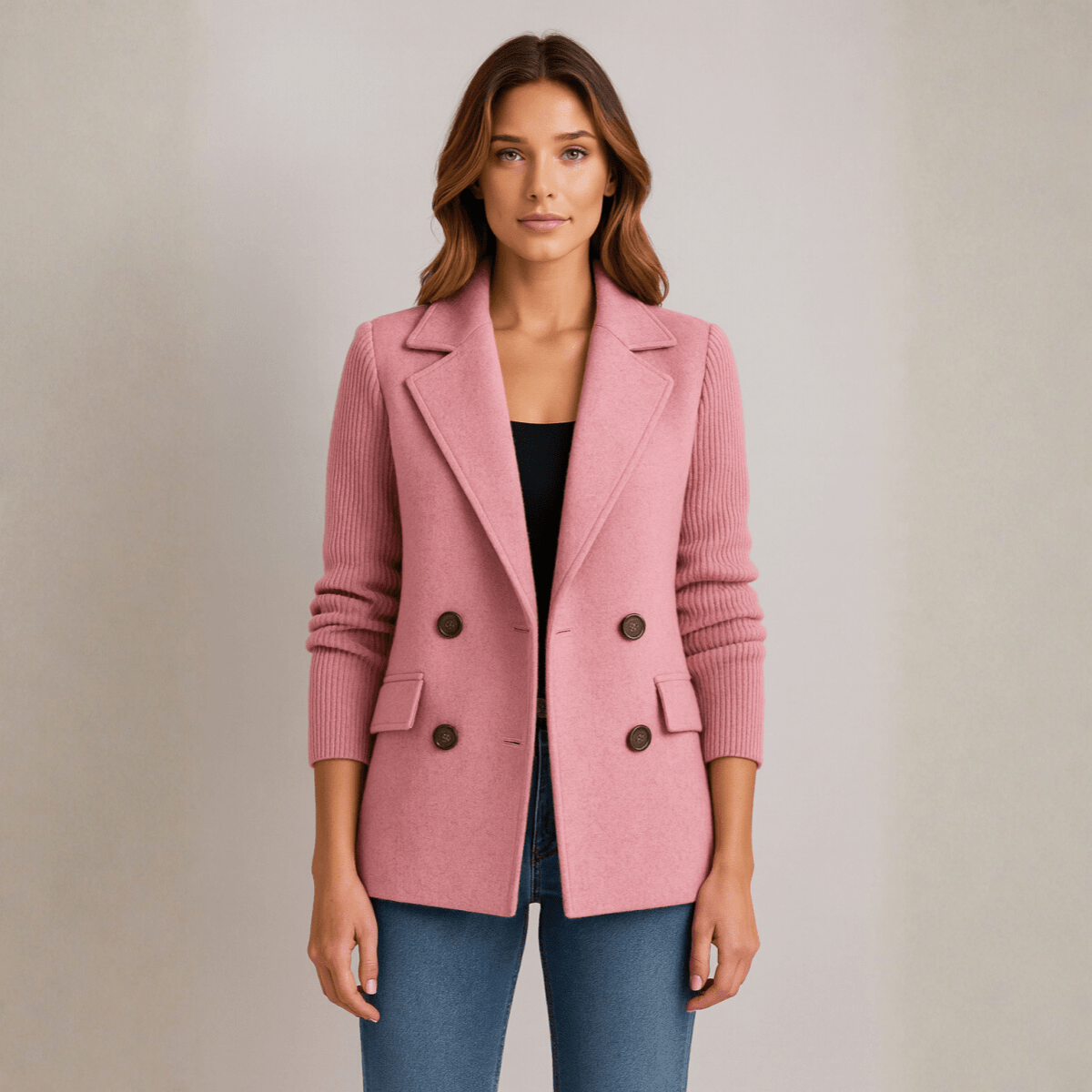 Crystal | Knit-sleeve Blazer