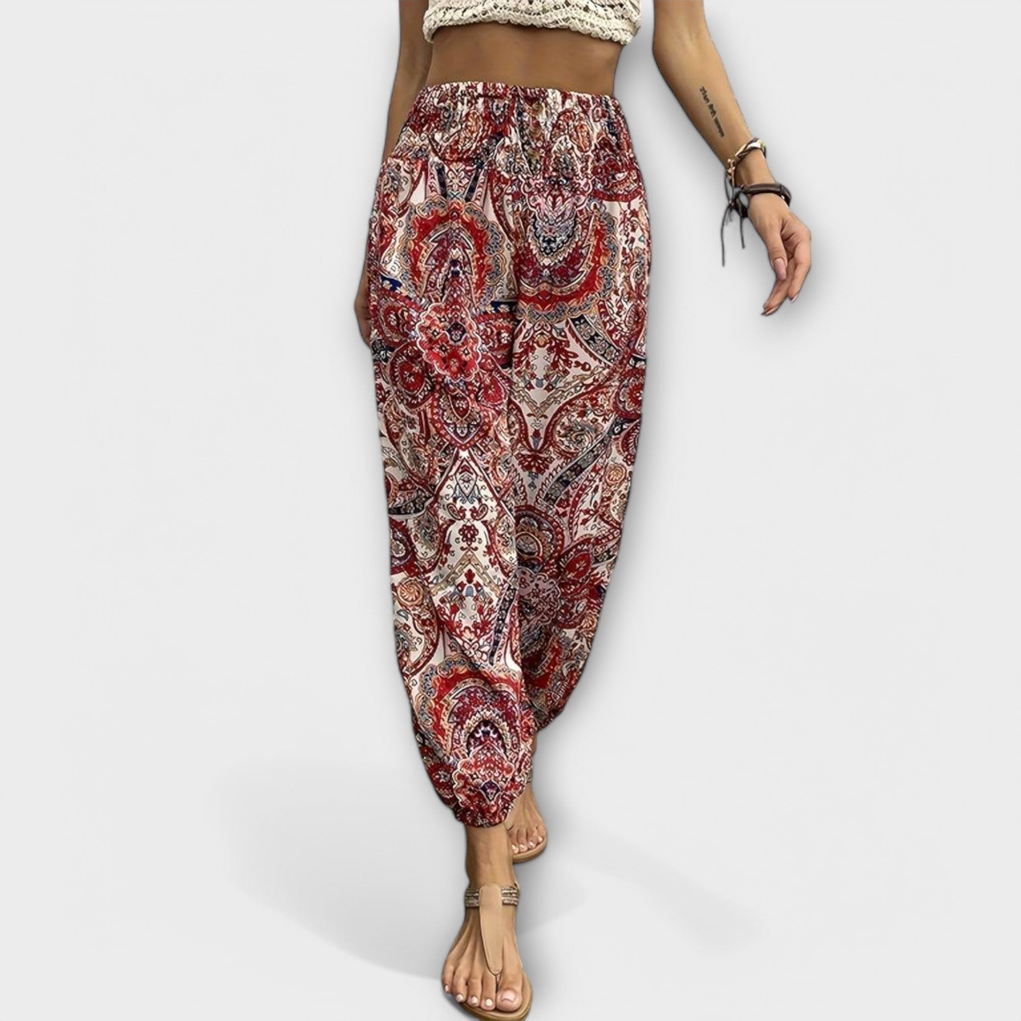 Audrey | Pants with Ethnic Graphic