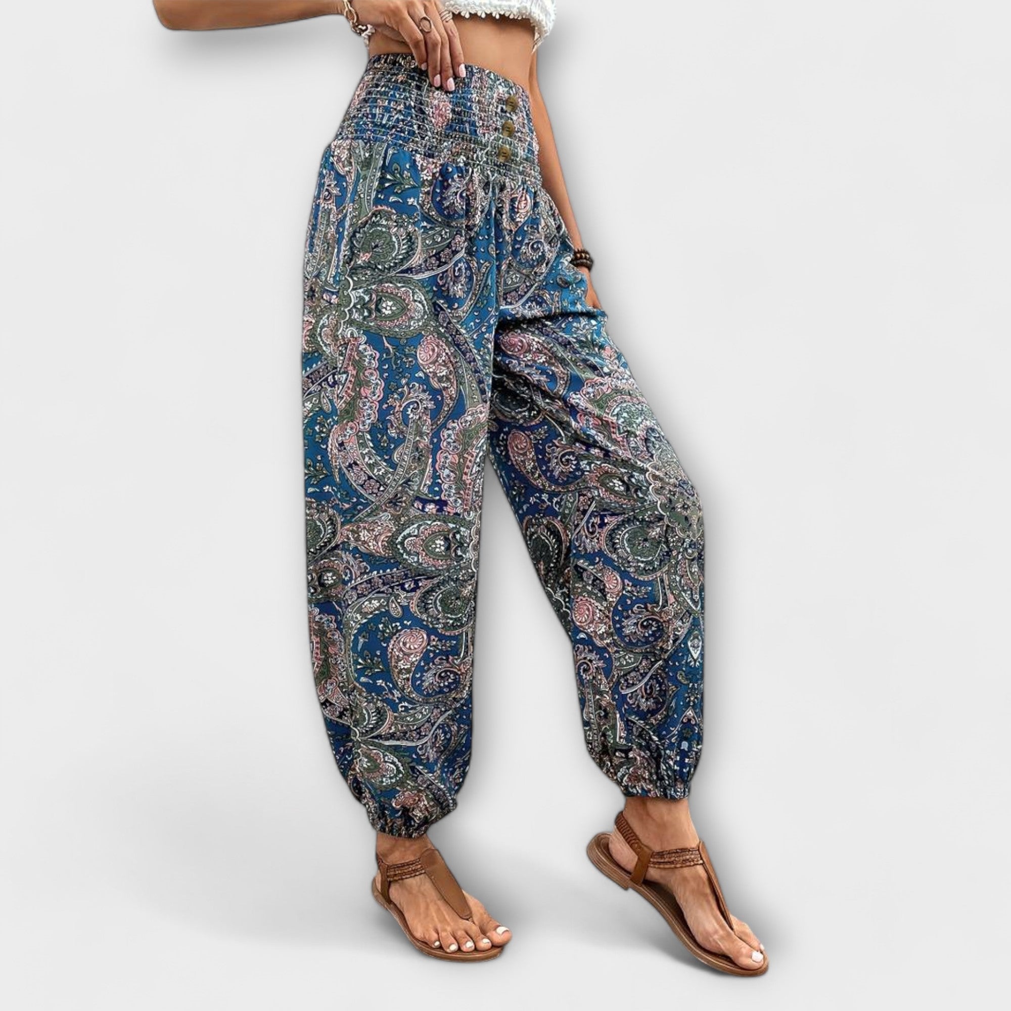 Audrey | Pants with Ethnic Graphic