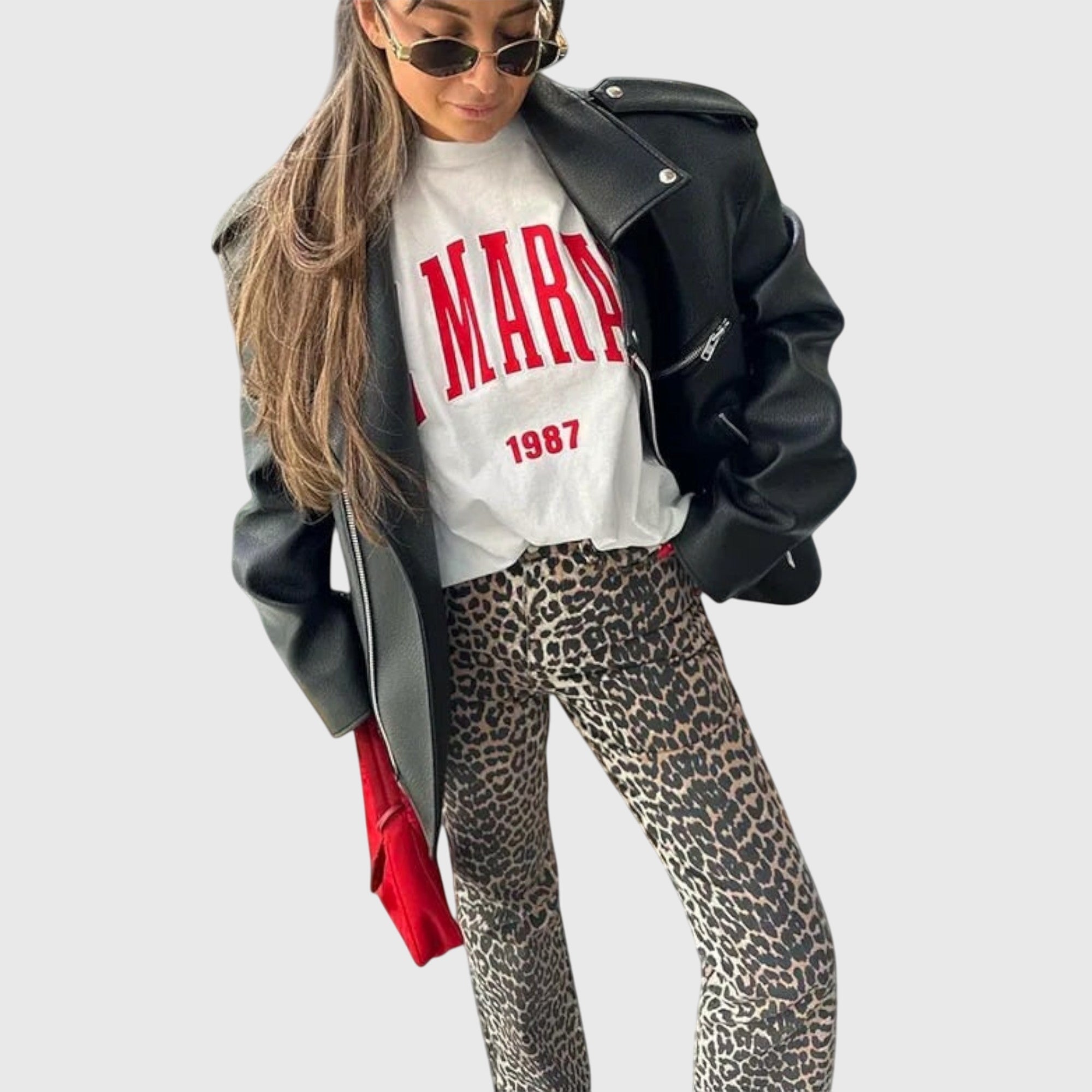 Adeline | Vintage Jeans with Leopard Print