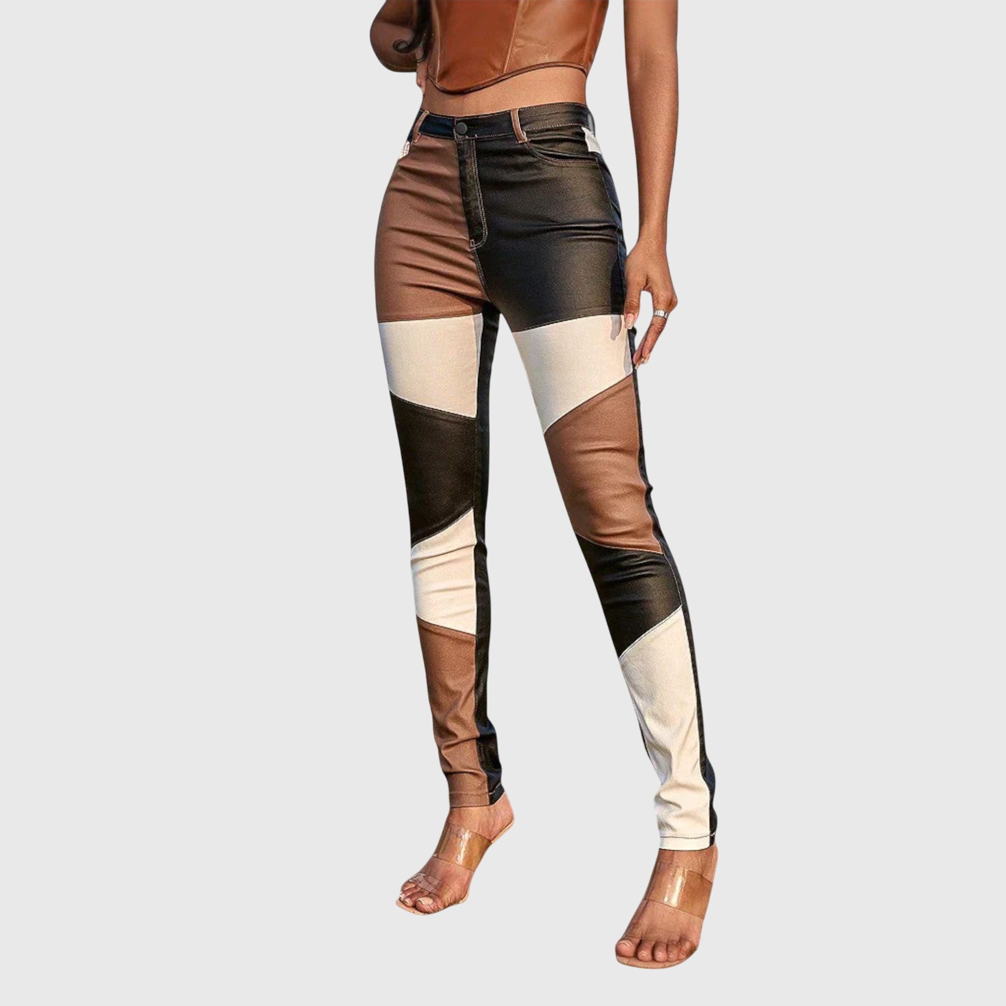 Delilah | Tube Pants with Color Block Pattern