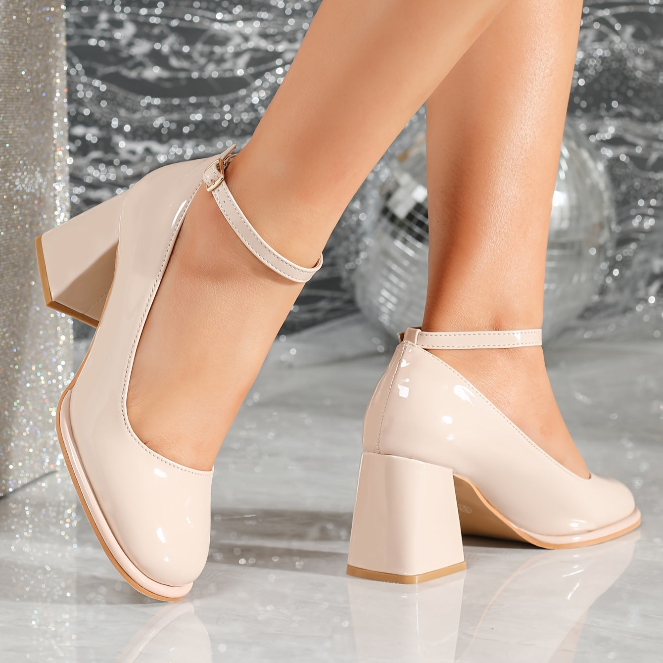 Sofia | Patent Strap Heels