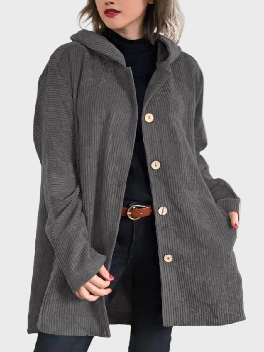 Megan | Corduroy Hooded Jacket