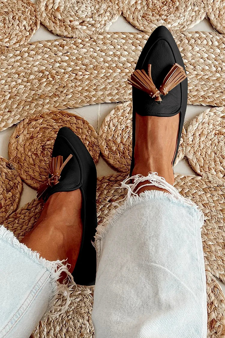 Kaitlyn | Pointed Loafers With Tassel