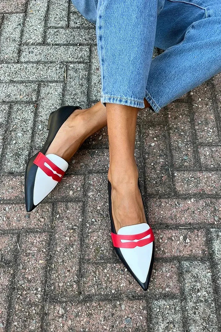 Christina | Two-tone Pointed Slippers