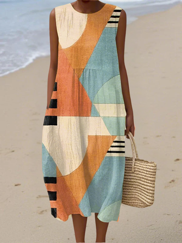 Payton | Geometric Midi Dress