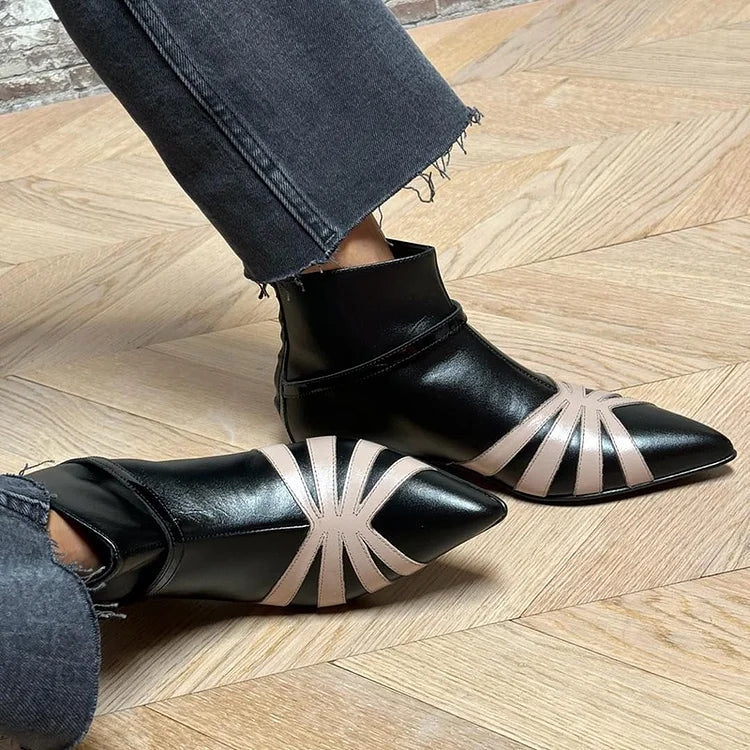 Lindsey | Pointed Geometric Ankle Boot