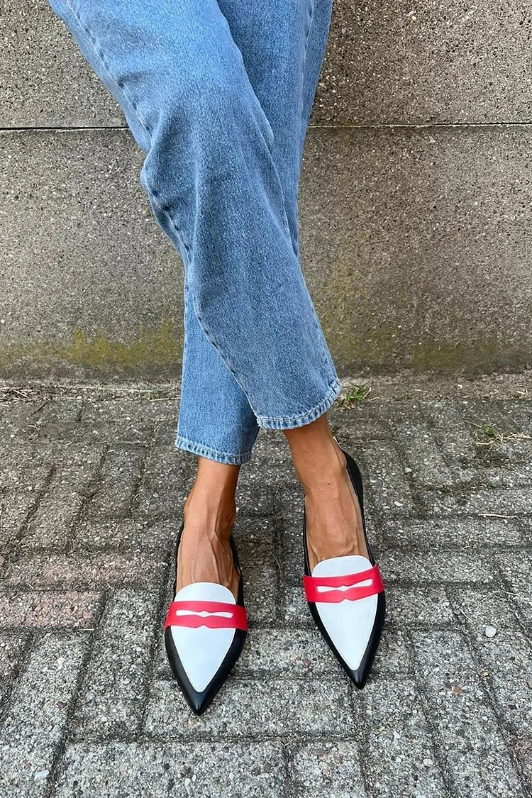 Christina | Two-tone Pointed Slippers