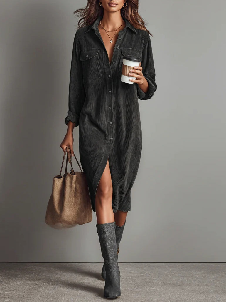 Hadley | Single Breasted Midi Dress