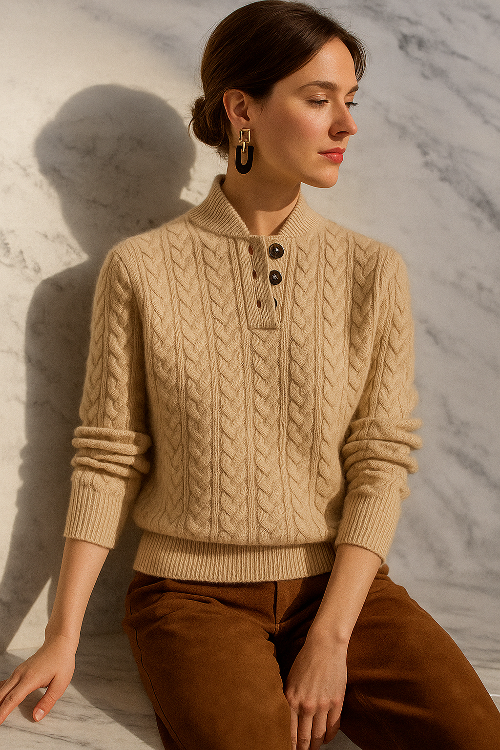 Kyla | Button-Up Cashmere Sweater