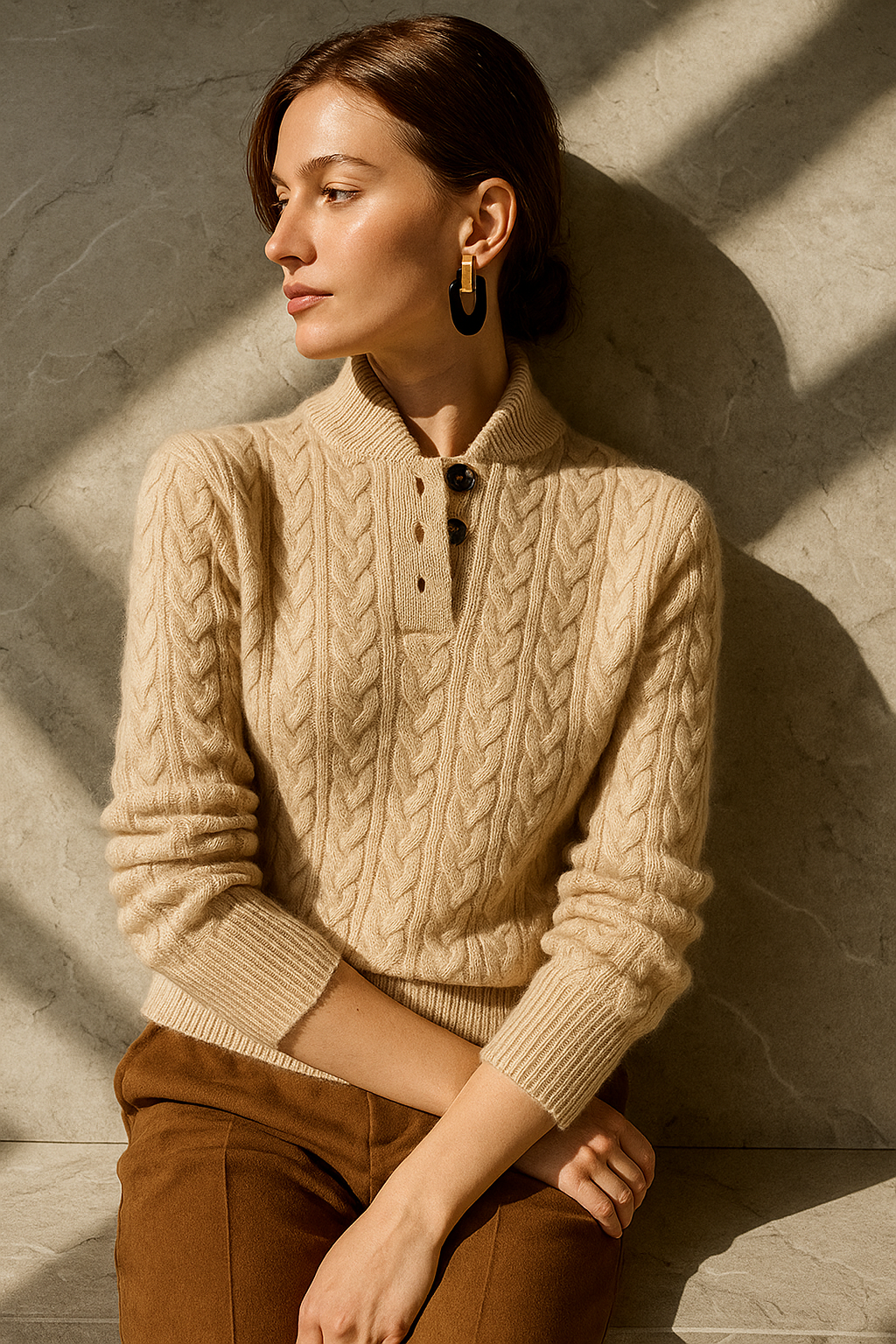 Kyla | Button-Up Cashmere Sweater
