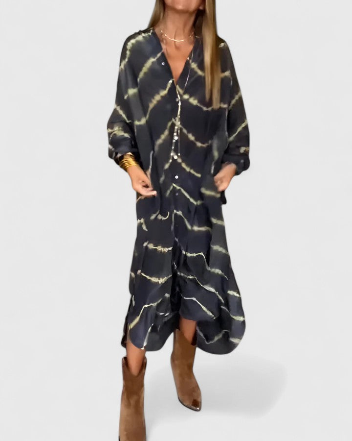 Leslie | Elegant Boho Striped Maxi Dress