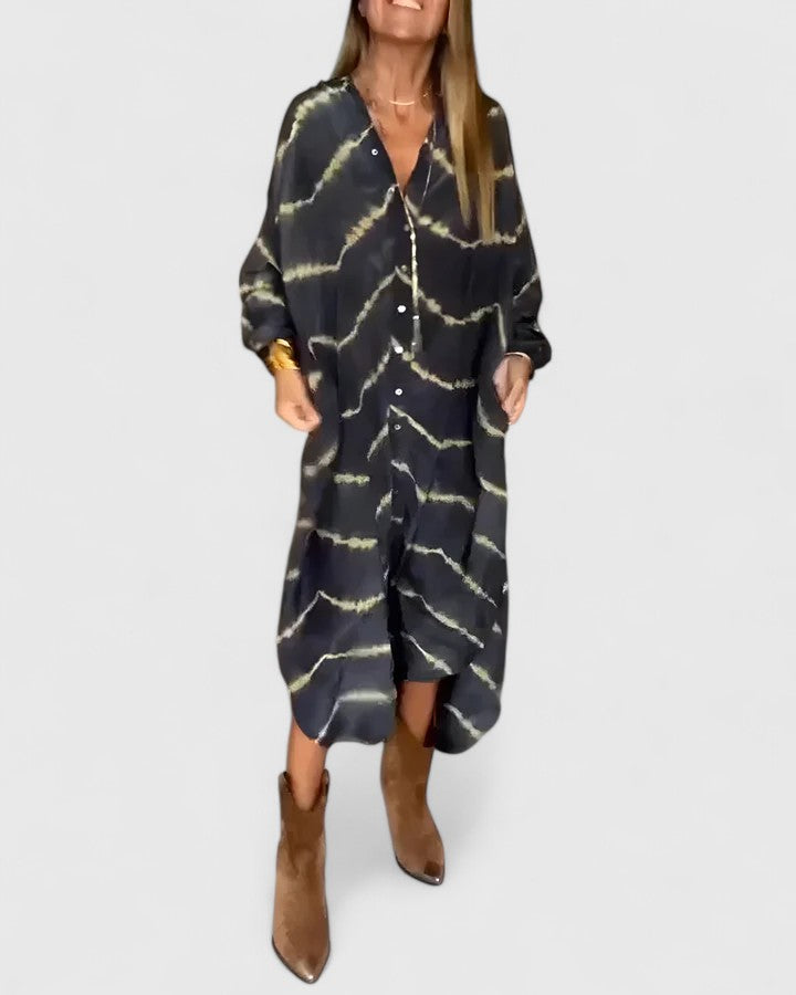 Leslie | Elegant Boho Striped Maxi Dress