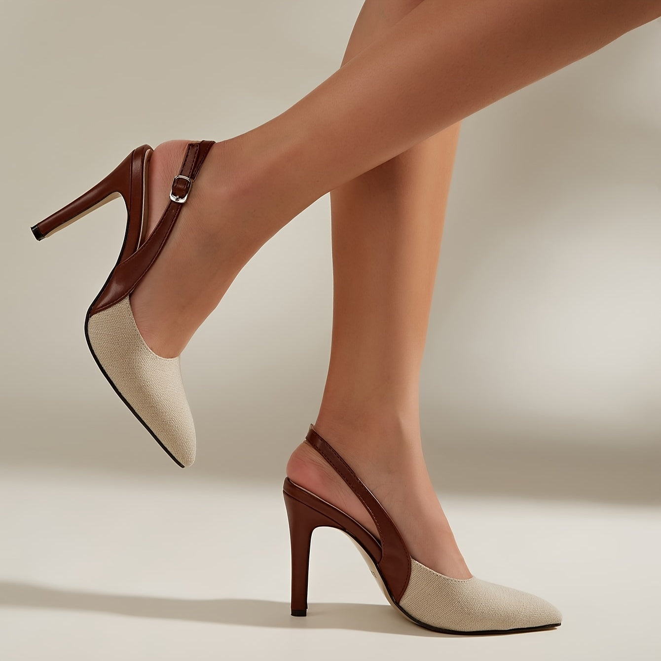 Luna | Contrast Slingback Heels