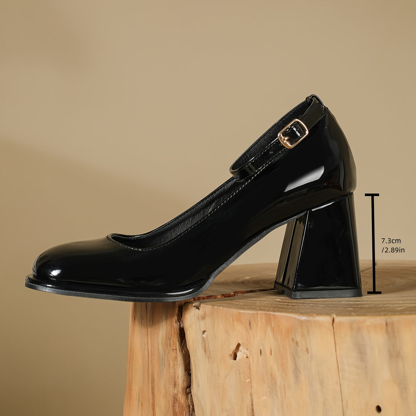 Sofia | Patent Strap Heels