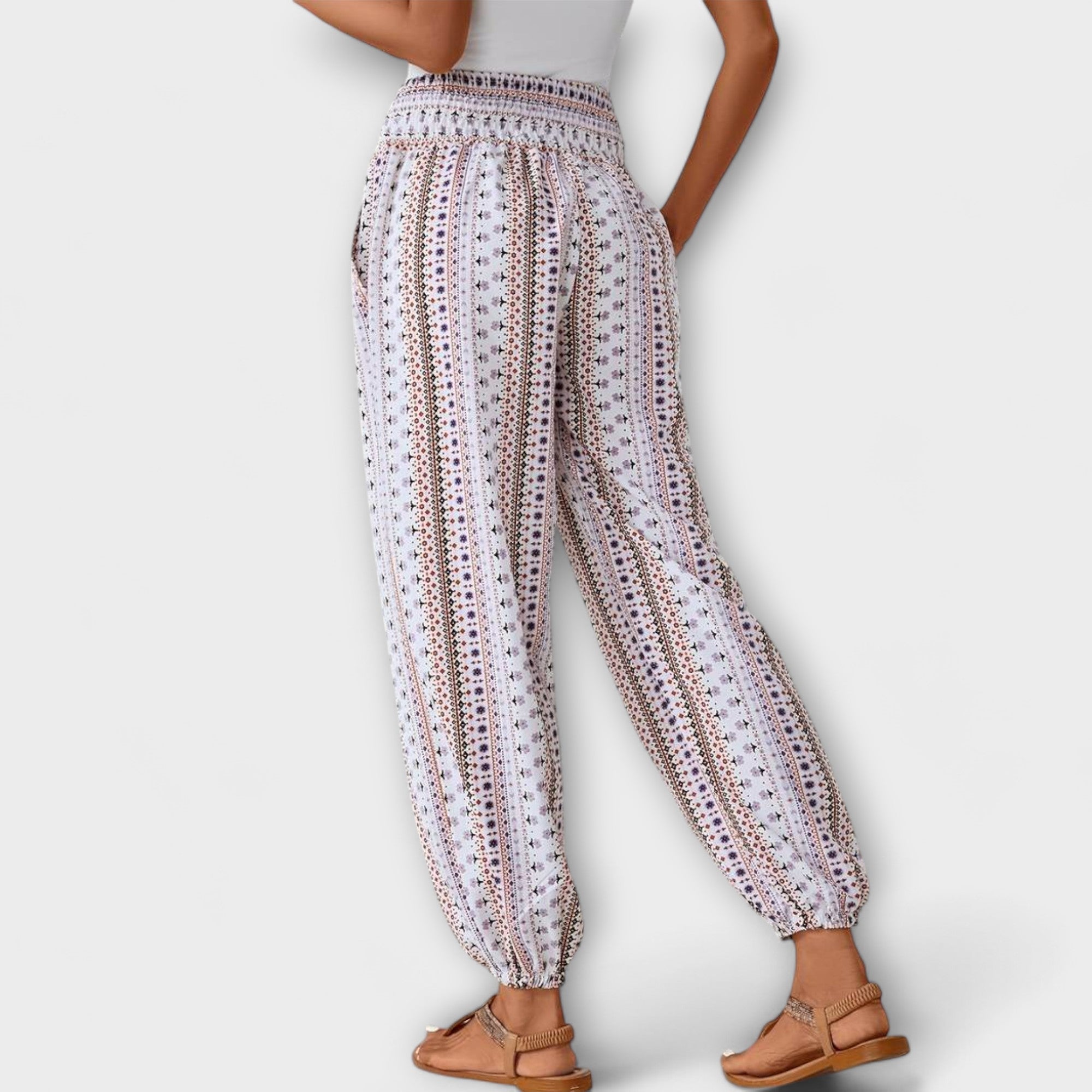 Audrey | Pants with Ethnic Graphic