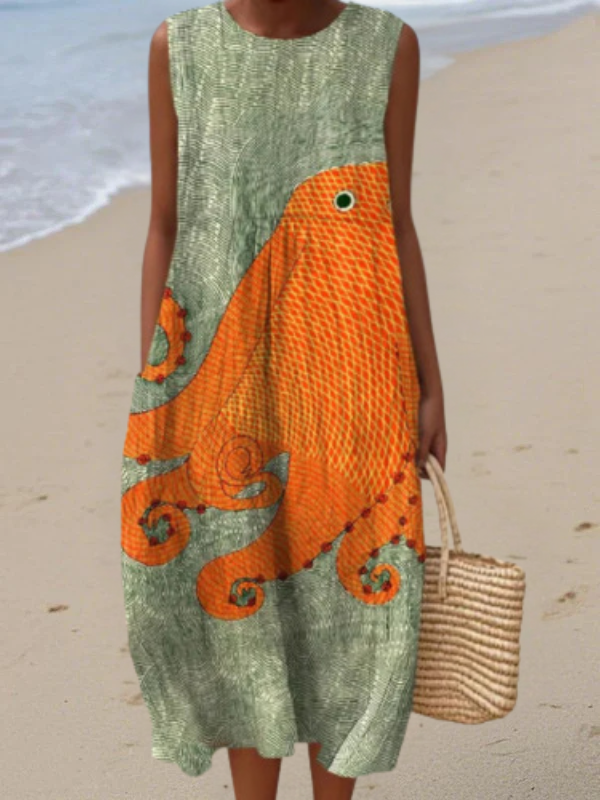 Kiara | Oceanic Midi Dress