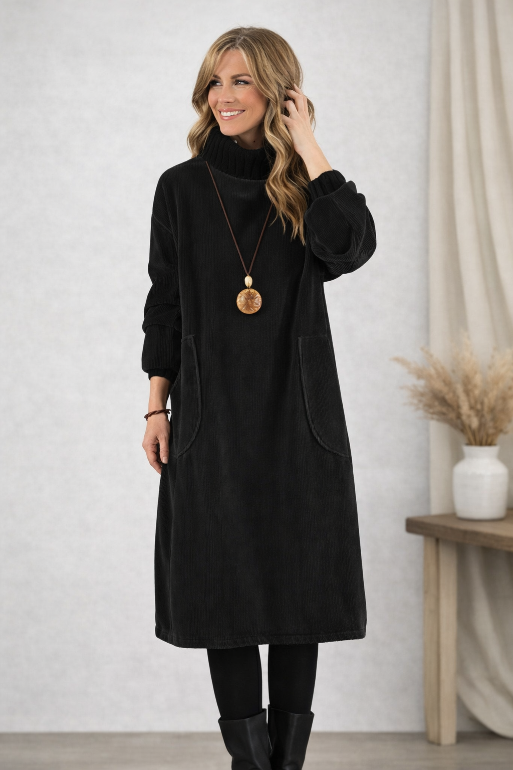 Alisha | Turtleneck Midi Dress