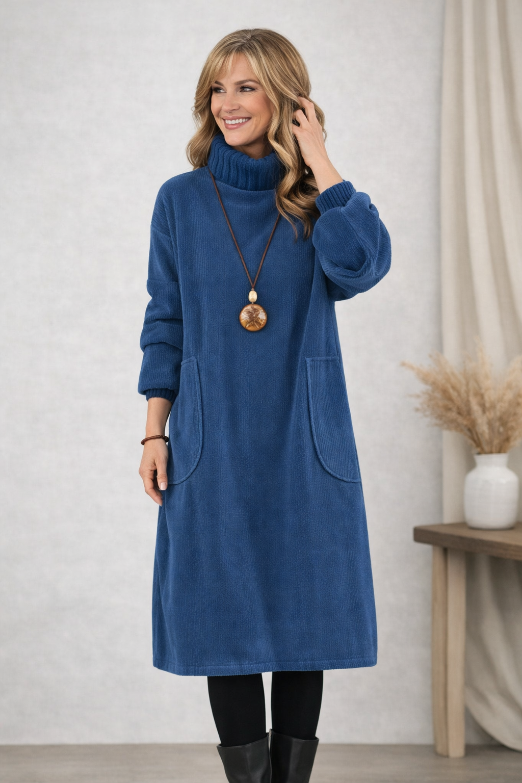 Alisha | Turtleneck Midi Dress