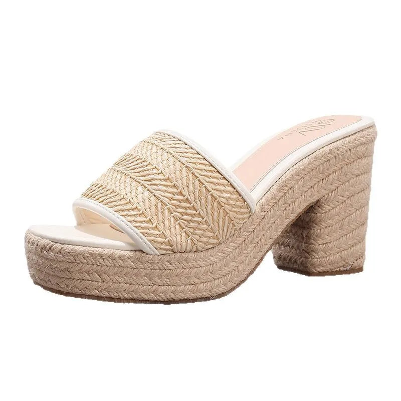 Emma | Natural Woven Heels