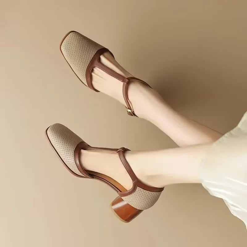 Pamela | Mid Heel Shoes Real Leather