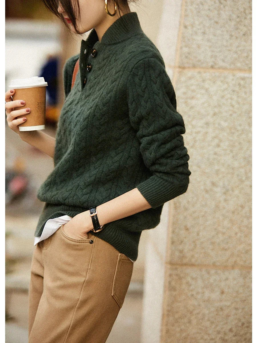 Kyla | Button-Up Cashmere Sweater