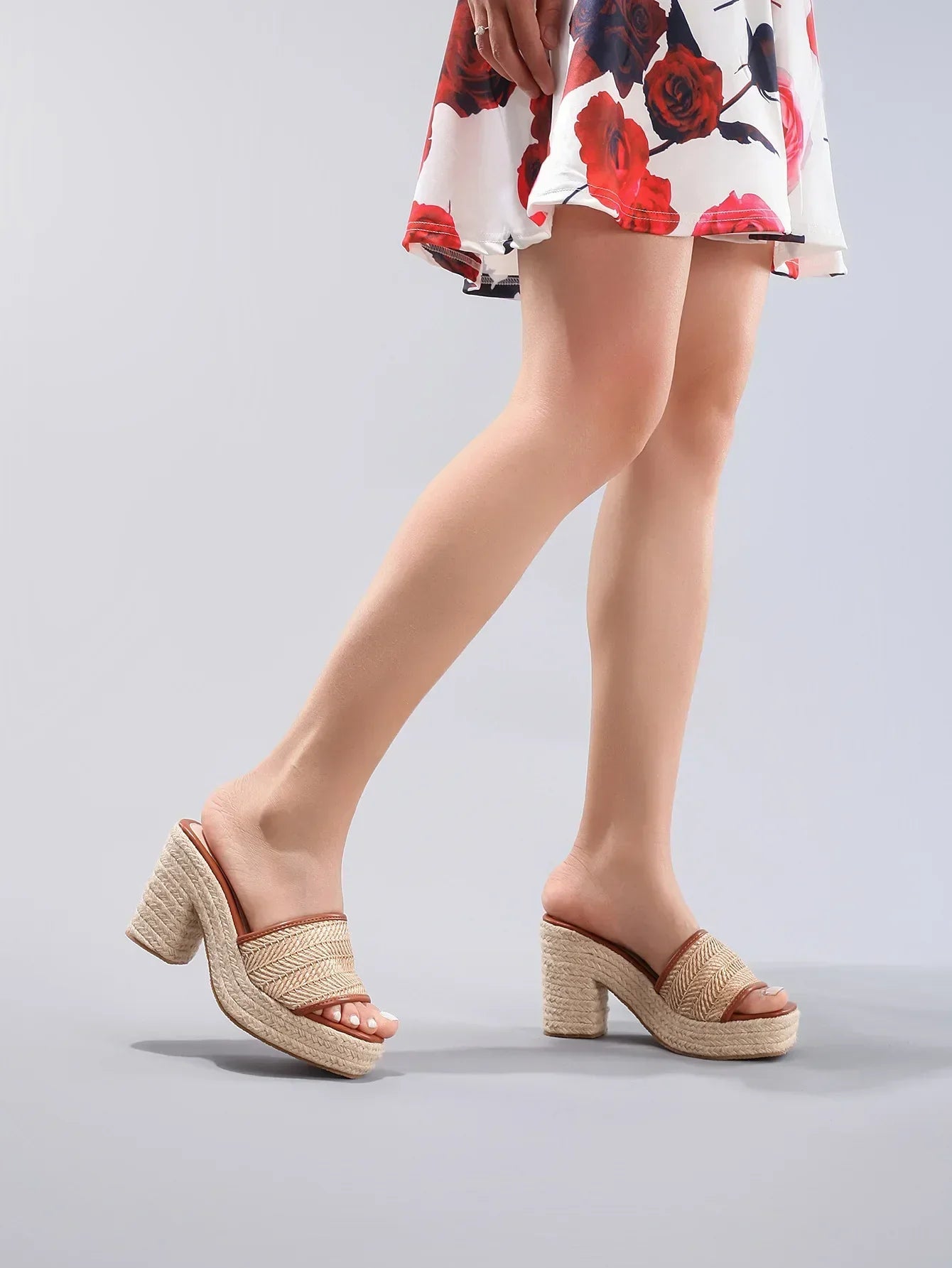 Emma | Natural Woven Heels