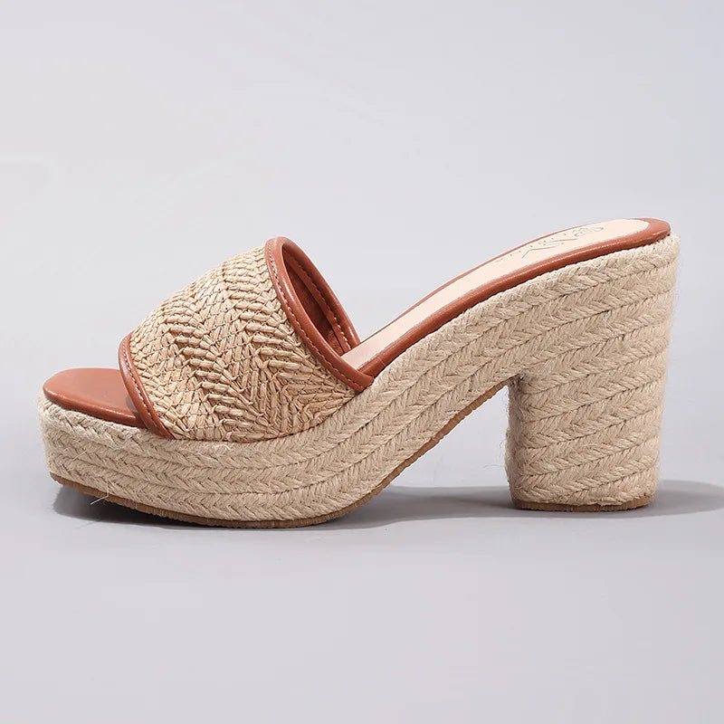 Emma | Natural Woven Heels